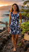 Classic Hibiscus Women's A-Line Hawaiian Short Tank Dress