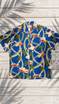 RJC Mens Plumeria Lei Woodie Poly Cotton Blend Shirt