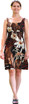Oriental Watercolor Women's Empire Tie Front Hawaiian Dress (Regular Fit)