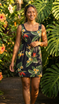 Bird of Paradise Display Women's Empire Tie Front Hawaiian Dress (Generous Fit)