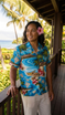 Hibiscus Hawaiian Islands Women's Hawaiian Camp Shirt