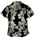 Pacific Legend Womens Colossal Plumeria Hibiscus Fitted Shirt
