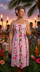 Plumeria Bamboo Panel Women's Hawaiian Smocked Dress