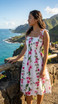 Plumeria Bamboo Panel Women's Hawaiian Smocked Dress