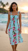 Plumeria Bamboo Panel Women's Hawaiian Smocked Dress