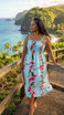 Plumeria Bamboo Panel Women's Hawaiian Smocked Dress