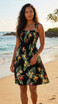 Bird of Paradise Display Women's Hawaiian Smocked Dress