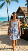 Delicate Tropical Women's Hawaiian Smocked Dress