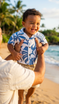 Delicate Tropical Hawaiian Aloha Boys Cabana Set