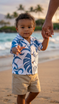 Delicate Tropical Hawaiian Aloha Boys Cabana Set