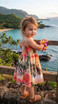 Paradise Island Surf Girl's Hawaiian Smocked Dress