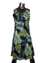 Monstera Leaves Women's Short Tank Flared Hawaiian Dress