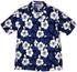 White Hibiscus Fern Men's Hawaiian Shirt