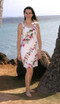 Plumeria Bamboo Panel Women's Bias Cut Slimming Hawaiian Dress