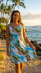 Paradise Island Surf Women's Bias Cut Slimming Hawaiian Dress