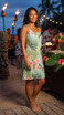 Pale Hibiscus Orchid Women's Bias Cut Slimming Hawaiian Dress