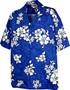 Shadow White Hibiscus Boy's Hawaiian Shirt