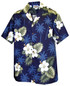 White Hibiscus Monstera Boy's Hawaiian Shirt