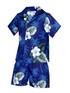 White Hibiscus Monstera Boy's 2pc Hawaiian Cabana Set