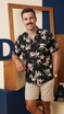 Paradise Found Men's Star Orchid Tom Selleck Magnum PI Hawaiian Shirt