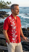 Paradise Found Men's Hibiscus Panel Hawaiian Shirt