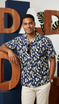 Paradise Found Men's Tom Selleck Magnum PI Mini Anthurium Hawaiian Shirt