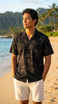 Paradise Found Men's Simple Bamboo Hawaiian Shirt