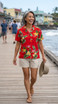 RJC Bird of Paradise Display Women's Hawaiian Camp Shirt – Rayon, Made in Hawaii