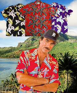 Paradise Found Mens Jungle Bird Tom Selleck Magnum Pi Rayon Shirt Red S, Small