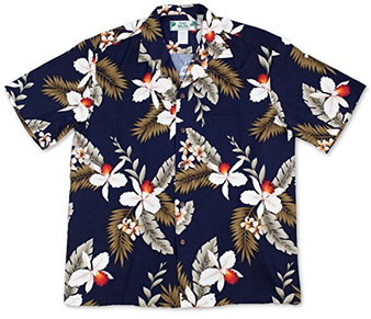 Two Palms Mens Hawaiian Orchid Rayon Shirt - OhanaWear