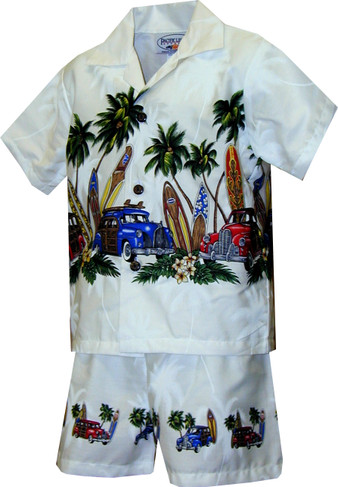 Hawaiian Woodies White Boy's Cabana Set main image 1