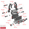 BlendMount BV1-2001R Valentine One Gen 2 Radar detector mount exploded views