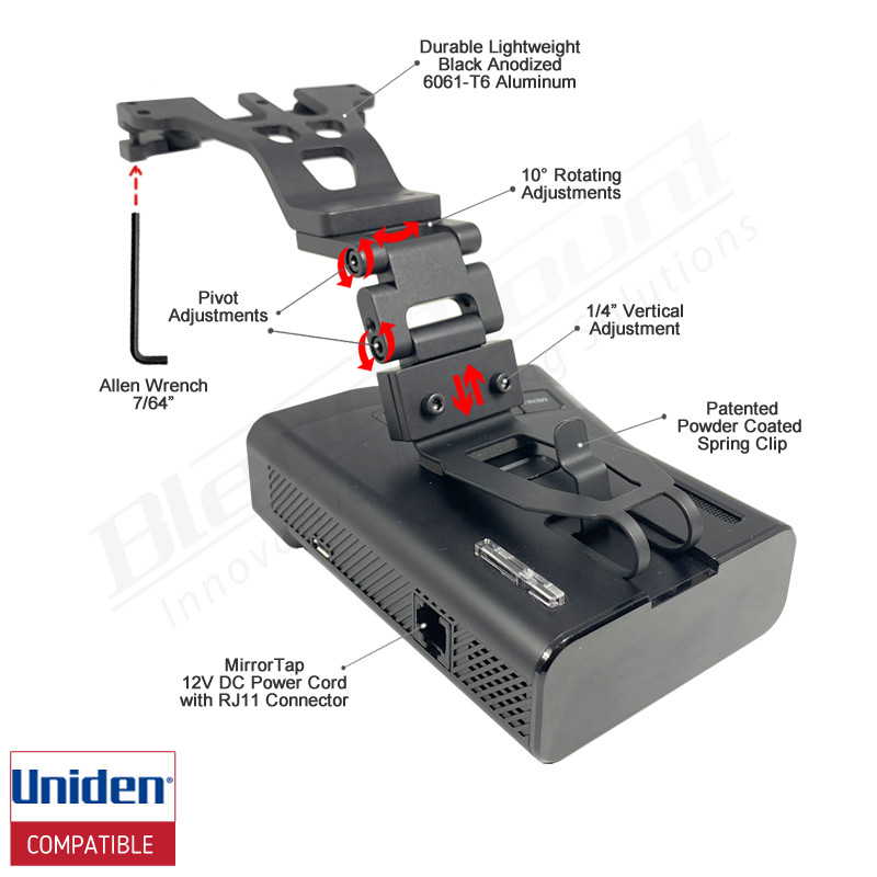 Aluminum Radar Detector Mount for Uniden R7/R8/R8w BR7-2028