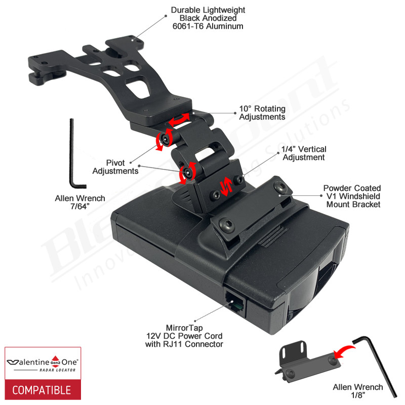 BlendMount Valentine One Radar Detector Mount BV1-2028