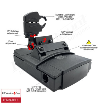 BlendMount BV1-2025 radar detector mount with Valentine One iso view 1