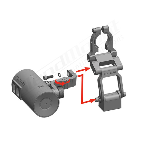 BlendMount Aluminum Swivel Mounting Bracket for Escort M1/M2 Smart Dash Cams, BM2-UP1 Exploded View