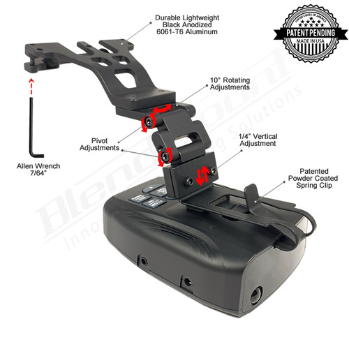 Corvette C8 Radar Detector Mount k40 platinum100 bkr-2028