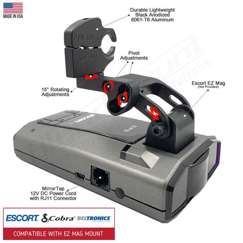 Aluminum Radar Detector Mount BMG-2021 Compatible with EZ Mag Mount Custom Fit BlendMount