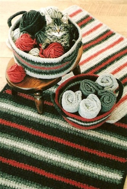 Crocheted Felt Rug and Basket