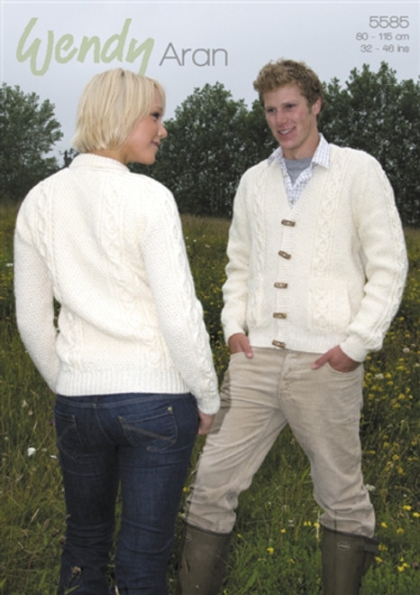 Round and V-neck Double Moss Stitch Jackets