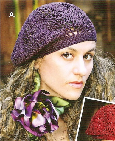 Slouchy Lace Berets to Knit Crochet pattern from Stitch Diva Studios1