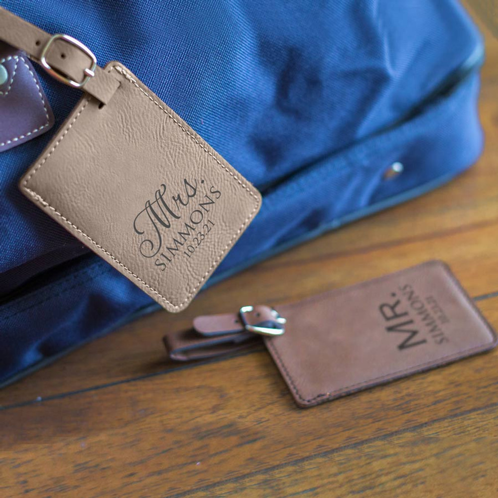 personalized mr and mrs luggage tags