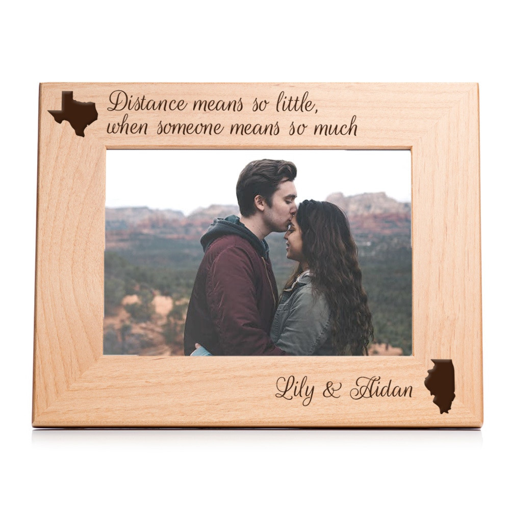 Personalized Long Distance Relationship Picture Frame Gift