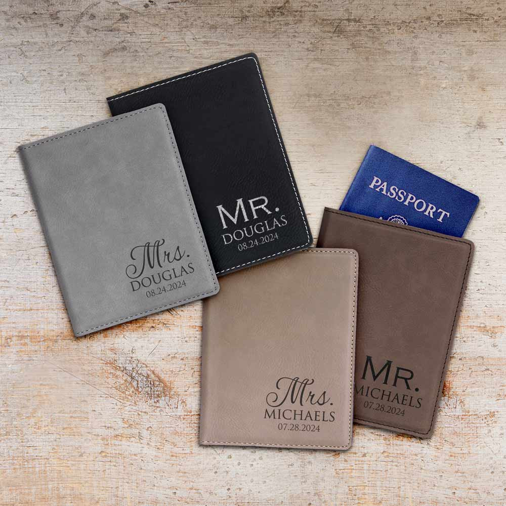 Personalized Mr. & Mrs. Passport Covers Pair