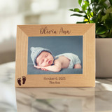 Personalized New Baby Picture Frame in landscape orientation