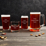 Personalized beer glassware with custom text