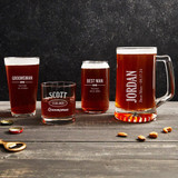 Personalized Groomsmen Beer Glassware Variety