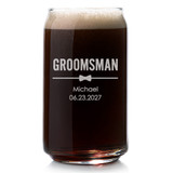 Engraved Groomsman Beer Can Glass Engraved Groomsman Beer Can Glass