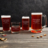 Engraved Personalized Father of the Bride or Father of the Groom Beer Glassware Variety
