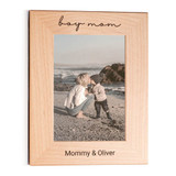 Personalized boy mom picture frame laser engraved-portrait orientation